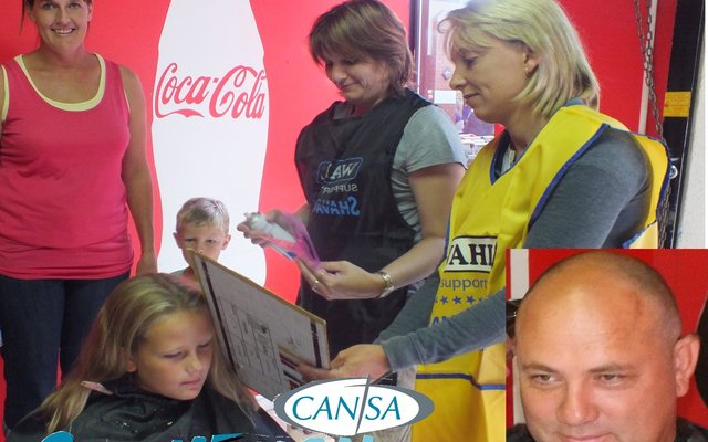 Vlnr is Riana Swart (onder behandeling), Ina Pieterse, DedrÃ© Burger, Madelle Swart en haar boetie agter haar. Inlas Francois Swart 